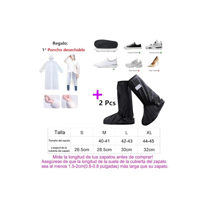 1 Par Protector de Zapatos Impermeable Cubiertas de Zapatos +1Pc