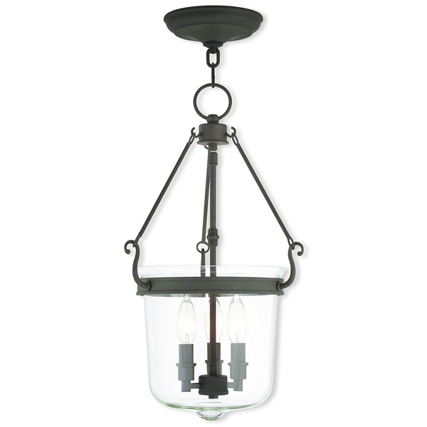 Livex Lighting 50484-07 Bronze Pendant with Clear Glass