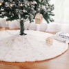 Dremisland Christmas Tree Skirt, 48 inches Large White&Silver Luxury Faux