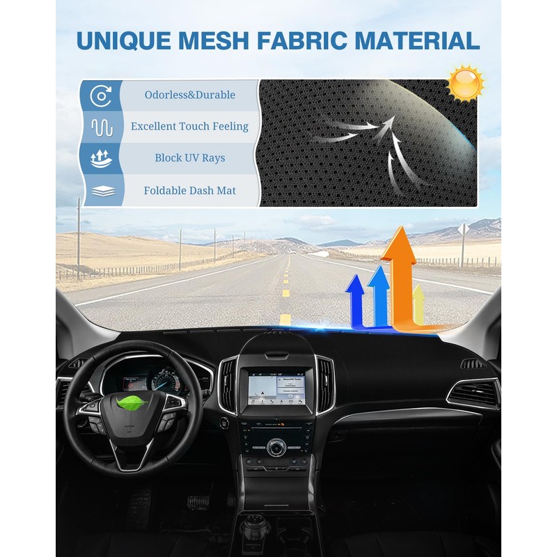 FIILINES Dash Cover for Ford Edge 2015-2025, Dashboard Cover Edge