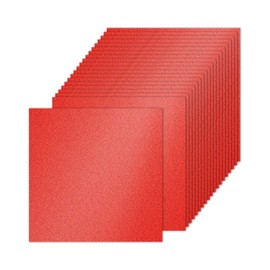 PATIKIL 20 Sheets Red Glitter Cardstock 10 x 10 in, Glitter Card Stock Paper Square Premium Sparkly Paper Craft Cardstock Paper 250gsm for Scrapbook Card DIY Art Wedding Party