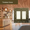 OKAWYC Double Decorator Light Switch Cover Plate, 2-Pack Antique Brass