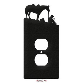 SWEN Products Coffee Break Wall Plate Cover (Single Outlet, Black)