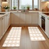 VivaNest Moroccan Trellis Cream Checkered Kitchen Rug Sets [2 PCs],