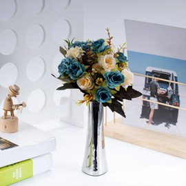 Zerodeko Stainless Steel Vase Silver Vase Decoration Small Pastel Vases High Decorative Vase Wedding Decoration Desk Decorate Small Metal Flower Pot Flower Arrangement Stainless Steel 304
