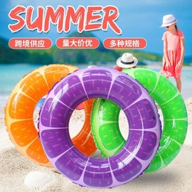New Color Fruit Inflatable Floating Swim Ring for Adults, Thick Design Free Size / Free Size New Orange Swim Ring 90cm (Panda Logo) 20ea