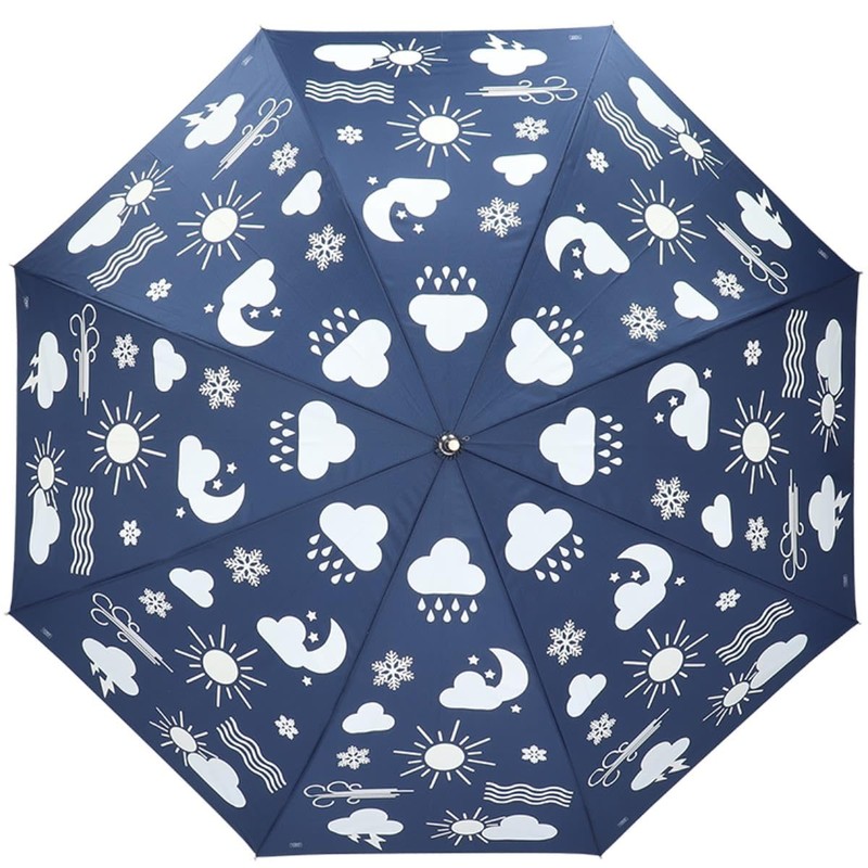 Esschert Design Colour Changing Umbrella with Weather Symbols, black