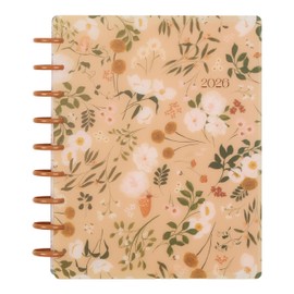 Happy Planner Disc-Bound Planner Jan.–Dec. 2026, Includes 3 Extra Months and 2 Sticker Sheets, Classic Size, 7" x 9.25", Dashboard Layout, Vintage Garden Tan