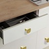 BIGLUFU 5Pcs Cabinet Knobs Square Solid Brass Drawer Vintage Retro