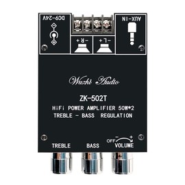2PCS ZK-502T 50Wx2 High Bass Front Audio Amplifier Board Module Subwoofer Dual Channel Stereo