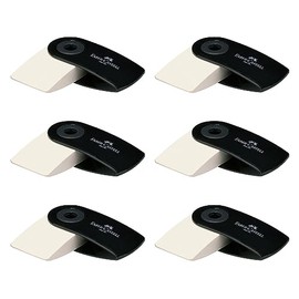 FABER-CASTELL 205076 – Eraser Sleeve Mini, Black, Pack of 6