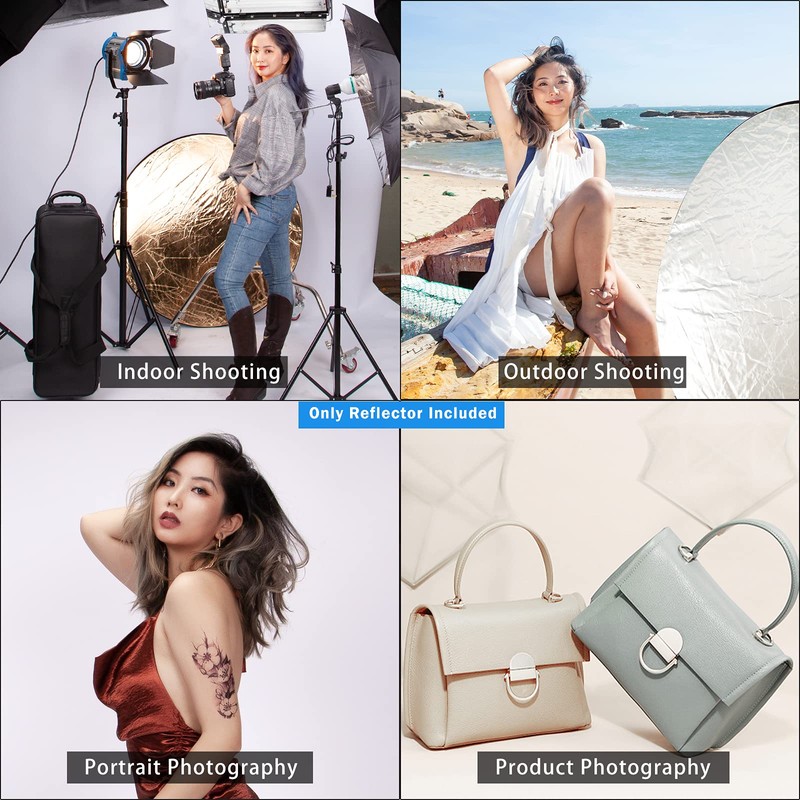 60cm Portable 5-in-1 Collapsible Light Reflector Studio Photography Multi Round