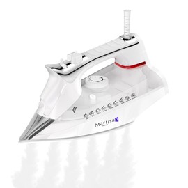 Martisan Steam Iron, 1800W, Ceramic Soleplate, Strong Steam Burst, 20s Fast Heating, Precise Temp Control, 3-Way Auto-off, Self-Clean, 4-in-1 Iron, Anti-Drip, Anti-Calc, Large Tank, White