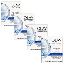 Olay Daily Deeply Clean 5-in-1 Water Activated Cleansing Face Cloths 33ct (Pack of 4)                                                                 