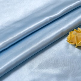 Satin Fabric by The Yard ，60 Inch Wide ，Soft Charmeuse Silk Satin Fabrics for Sewing,Wedding Dress,DIY Craftings, Costumes,Draping,Table Runner,Cloth Napkins (Baby Blue, 1yard)
