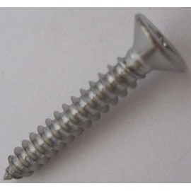 Beaver Hardware 2F251 Iron Plate Wood Screws with Cross Holes, Countersunk Head Stainless Steel, 0.1 x 0.4 inches (3 x 10 mm), Pack of 15