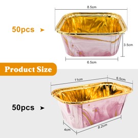 Mini Muffins Paper Cases Pack of 100 Mini Muffin Moulds Paper Baking Mould Square and Rectangular Muffin Cases Small Cupcake Cases Pink