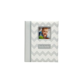 Kate & Milo Chevron Babybook, Spanish, Gender-Neutral Baby Memory Book, Spanish Baby Milestone Keepsake Book, Five Year Baby Spanish Journal, Baby Boy Photo Album, Perfect Baby Book, Gray