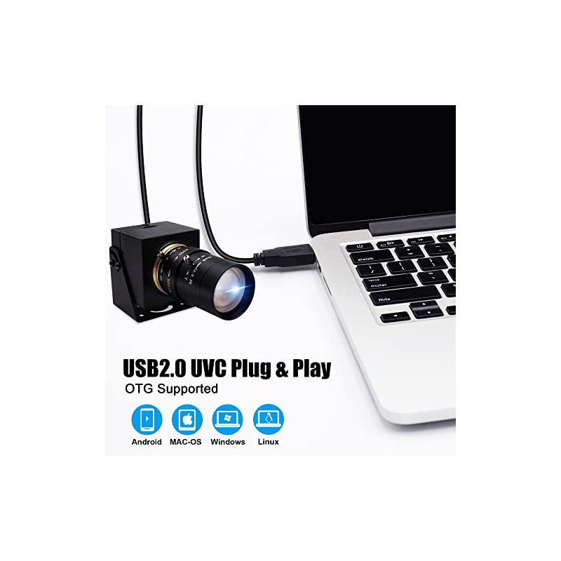 SVPRO - Cámara web USB 1080P con teleobjetivo de 5