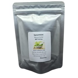 Spearmint - dried Mentha spicata Loose Leaf from 100% Nature by Nature Tea (4 oz)