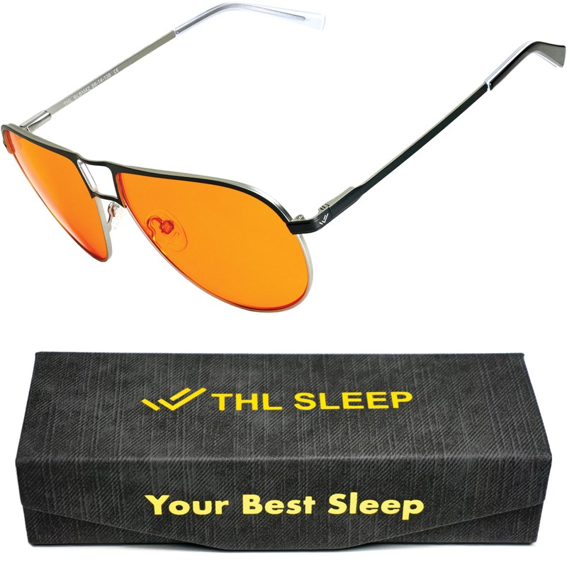 Orange Aviator Blue Light Blocking Glasses for Better Sleep -