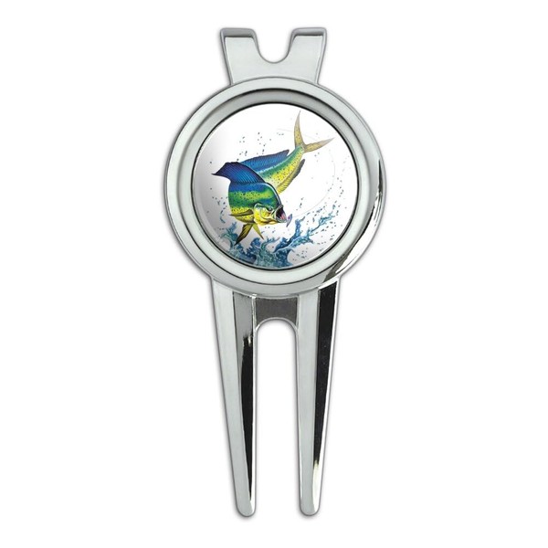 Dorado Mahi-Mahi Fishing 6 Golf Divot Repair Tool and Ball