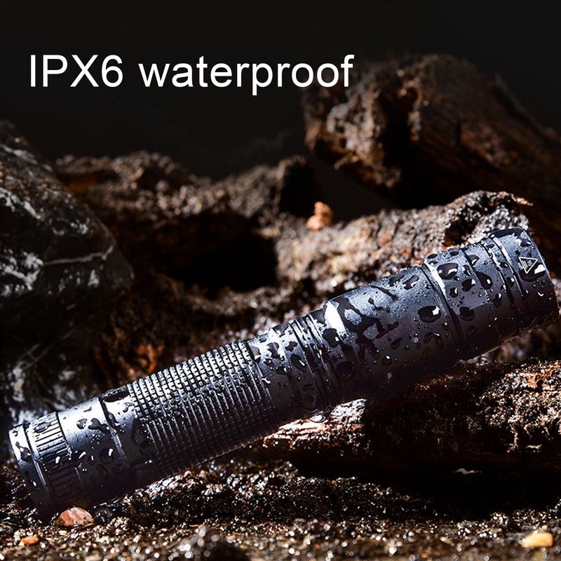 LED Flashlight Built in 1800mAh Lithium Battery IPX6 Waterproof Torch