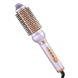Rizador automático, cepillo térmico de cerámica de 1.58 pulgadas con 3 temperaturas ajustables, calentamiento rápido, cepillo redondo con apagado automático para cabello largo y viajes (morado)