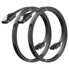 SATA Cable III 0.6FT (2-Pack), 7-Pin Straight Angle Connector, 6Gbps