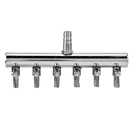 Joyzan Air Splitter Flow Control Valve, Aquarium Flow Gang Lever Pump Distributor 6 Way Stainless Steel Fish Tank Manifolds Multi Port T Shaped Line Metal Regulator Connector Airline Tubing Hose