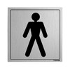 V Safety General Door-Gents Toilet Sign - 150mm x 150mm