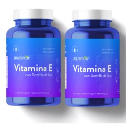 LIV NUTRITION Vitamina E 60 Cápsulas De 600 Mg - Pack 2 Frascos