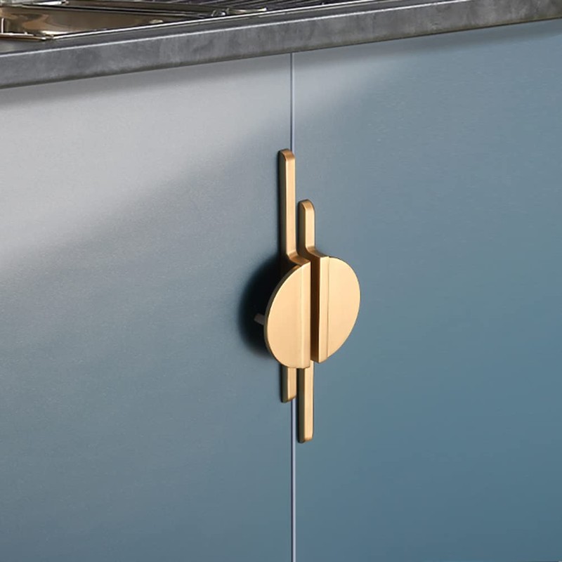 Myxekllo Gold Drawer Pulls Half Moon Drawer Pulls, Brushed Gold