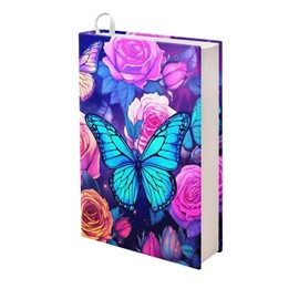 Upetstory Butterfly Book Cover for Soft Cover Books Paperback Novel Book Covers Jumbo Jacket Book Sleeve Stretchable Book Sox up to 9x11 Inch