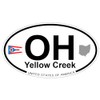 US Decal, Inc. Yellow Creek, Ohio Oval Sticker with State
