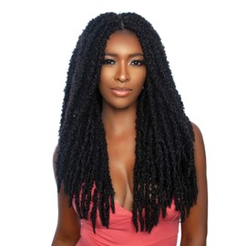 (3 Pack) Mane Concept Synthetic Afri Naptural Crochet Braid - LOC205 2X BUTTERFLY LOCS 18" (T1B/BUG)