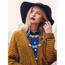 Hicarer 6 Pieces Vintage Shirt Dress Cardigan Clip, Waist Clip for Women, Sweater Shawl Brooch Jacket for Clothing(Simple Style)