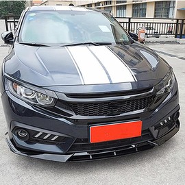 NEESPOC Front Bumper Lip Splitter Spoiler Fit for Honda Civic LX/Sport/EX/Si/Touring 2016-2021 Hatchback/Coupe/Sedan, 4pcs Accessories Air Chin Body Kit (Gloss Black)