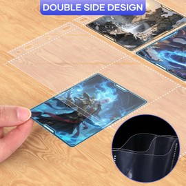 TiopLior 60 paquetes de protectores de hojas, fundas para tarjetas de 9 bolsillos de doble cara, protectores de página para carpeta de 3 anillos, tarjetero de béisbol de 1080 bolsillos, apto para MTG