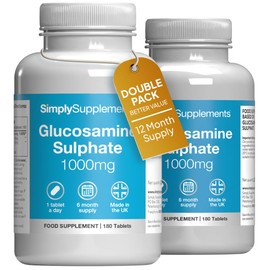 Glucosamine Sulphate 2KCL 1000mg | One-A-Day Potent Formula | Supports Active Living | 360 Fast Release Tablets = 12 Months’ Supply | Marine Sourced | Made in The UK in Accordance with GMP Standards