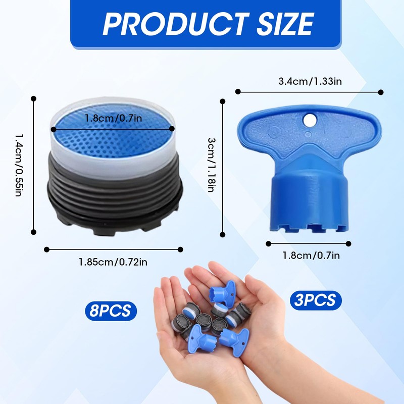 TNJPSEK 8 Pcs Faucet Air Aerator Replacement Removal Tools, M18.5mm