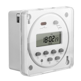 Heschen Digital LCD Power Weekly Programmable Time Relay CN101A DC 24V 16 Amp SPST with Waterproof Cover CE White