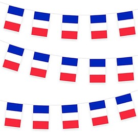 France Bunting Flag Hanging Flag for World Cup 2022 10m/32ft Rectangle Fabric France Flag Banner, Outdoor Indoor Bar Bunting for World Cup Qatar 2022 Decorations Party Supplies