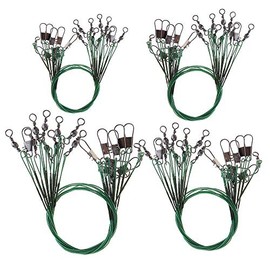 OriGlam 40pcs Fishing Wire Leaders Fishing Leaders Line, 30 LBS Test Heavy Duty Stainless Steel, Fishing Wire Leaders, Fishing Line Leaders with Swivels and Snaps for Lures Rig Hooks