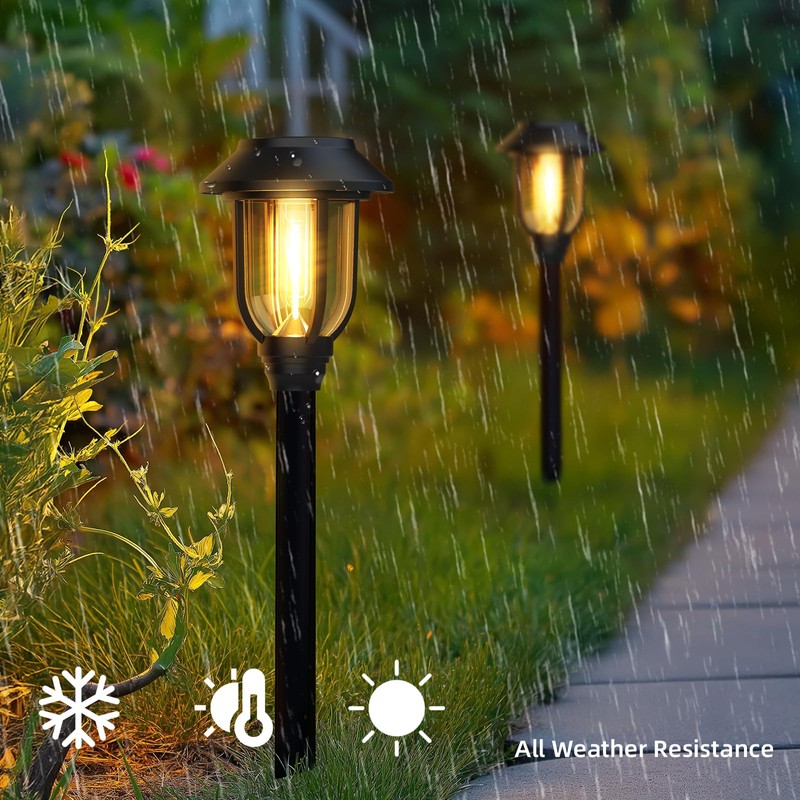 ILANCK 12 Pack Solar Lights Outdoor, Solar Pathway Lights Waterproof