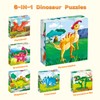 Japace Wooden Jigsaw Puzzles for Toddlers, 6 In 1 Dinosaur