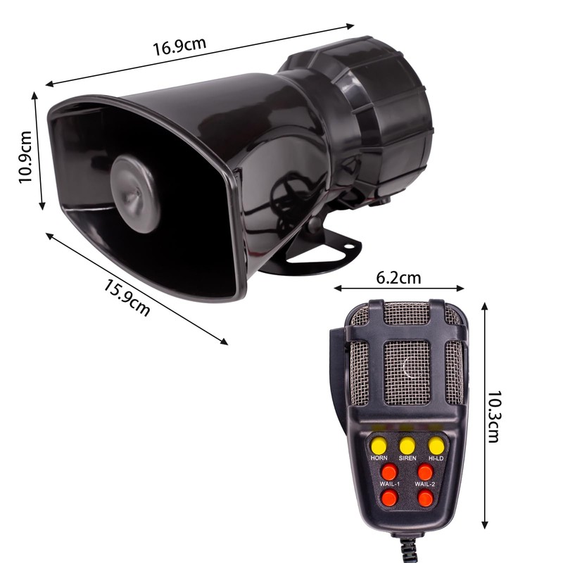 Car Loud Horn siren speaker 12V 115DB 7 Tone Sound