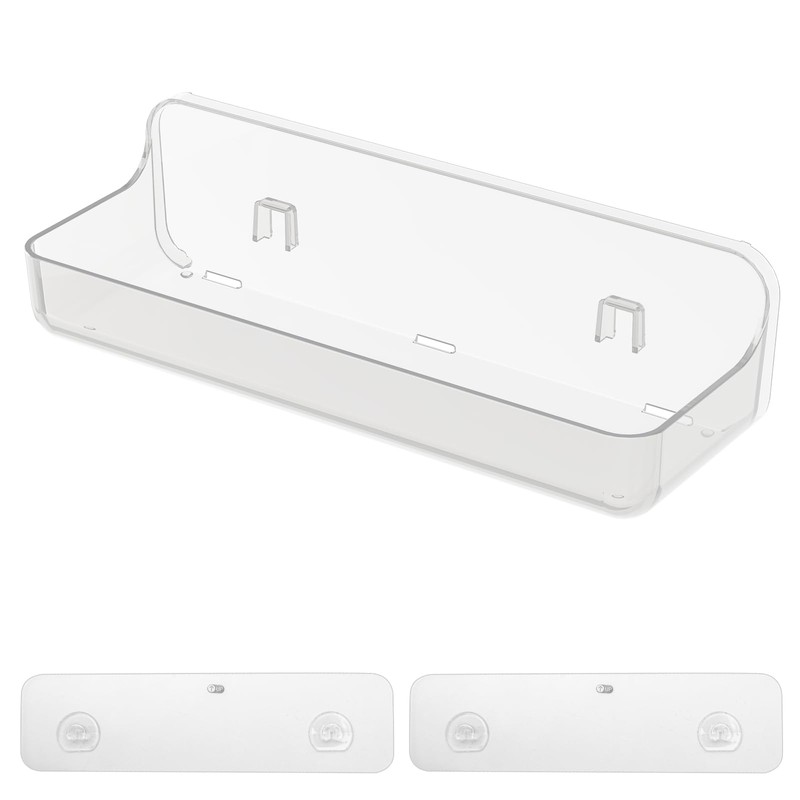 Diesisa Plastic Wall Mount Organizer, Adhesive Clear Acrylic Shelf, No