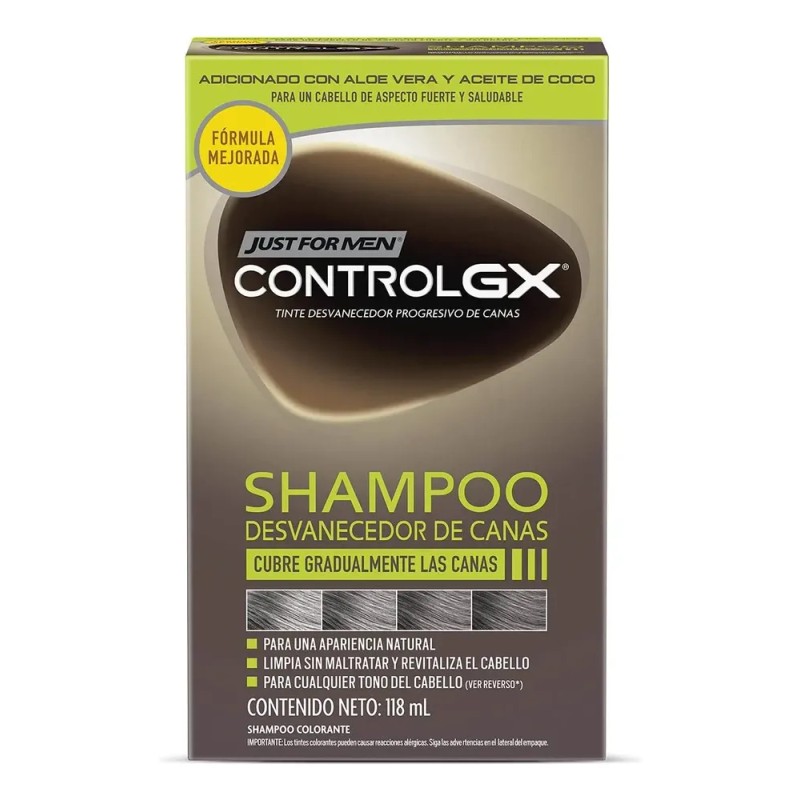 Shampoo Desvanecedor De Canas Just For Men Control Gx 2-pack