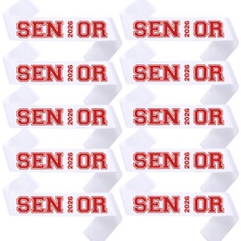 NAUXIUDSJS Senior Sash 2026 Glitter Letters 10 Pack Class of 2026 Graduation Celebrations Sashes Finally Graduated Cheerleader Celebration Party Decorations Supplies,White Red